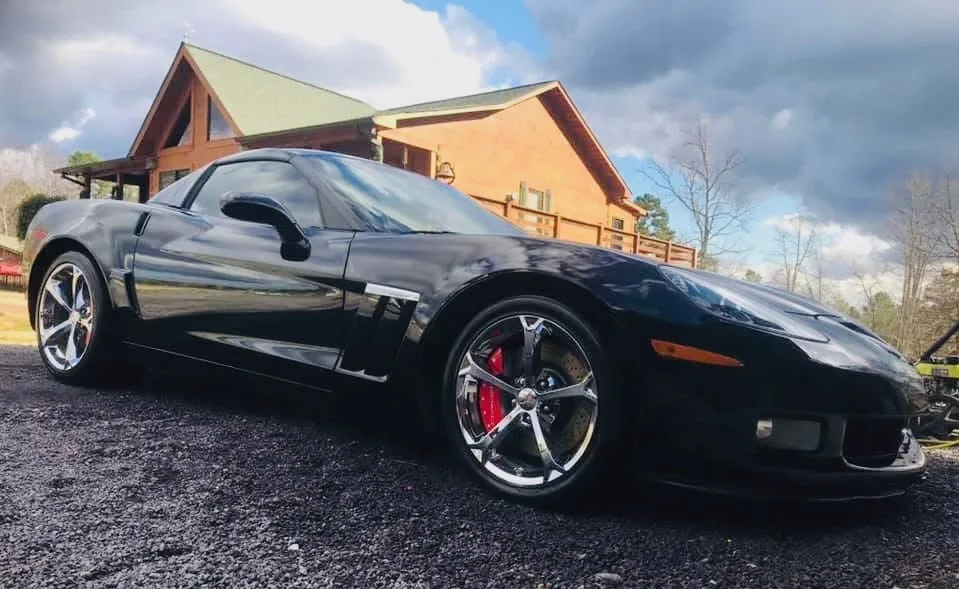 Black Chevrolet Corvette after professional detailing at Firestone Auto Detail in Gastonia, North Carolina