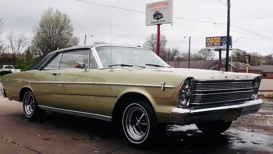 Green classic Ford after a professional full detail at Firestone Auto Detail