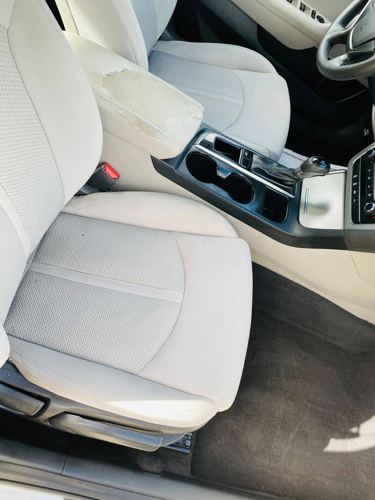 Clean front interior after professional detailing by Firestone Auto Detail