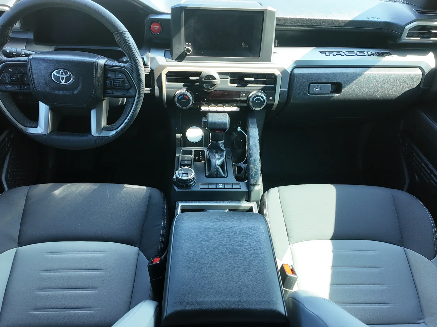 Clean interior of a 2026 Toyota Tacoma after a full auto detail in Gastonia, NC